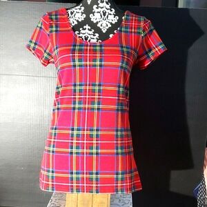 Twik tartan red & black t-shirt. Size M.